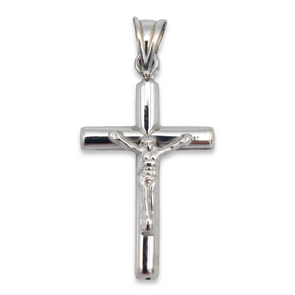 14k White Crucifix Pendant