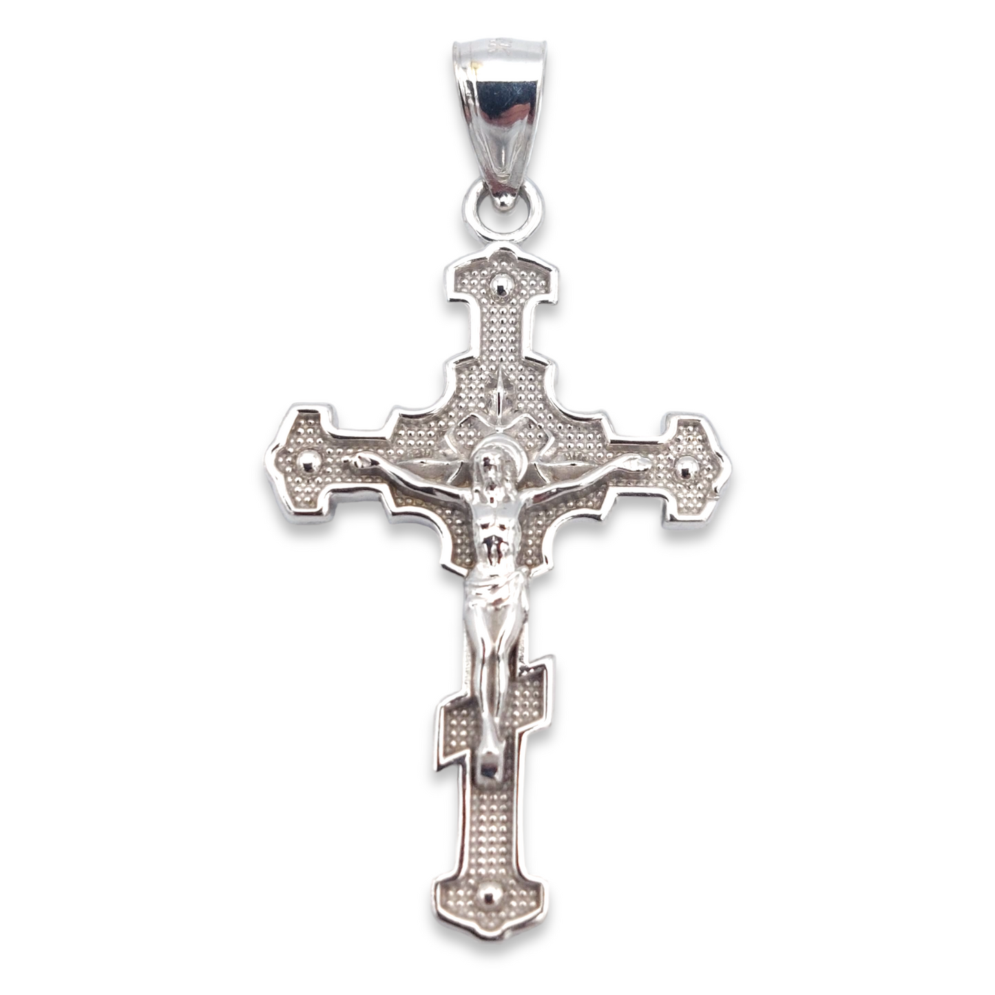 14k White Crucifix Pendant