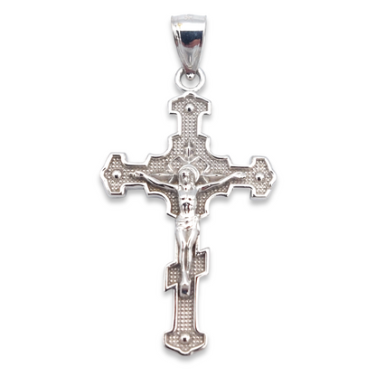 14k White Crucifix Pendant