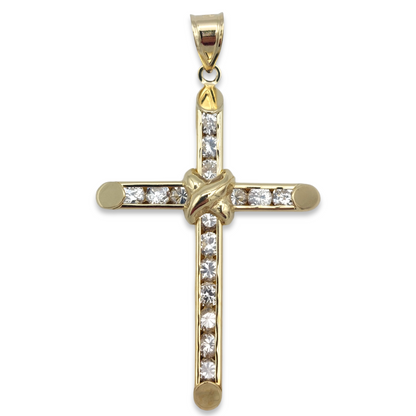 14k CZ Cross Pendant