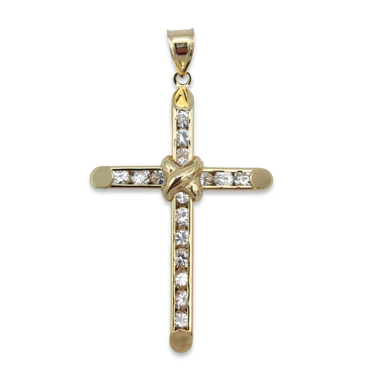 14k CZ Cross Pendant