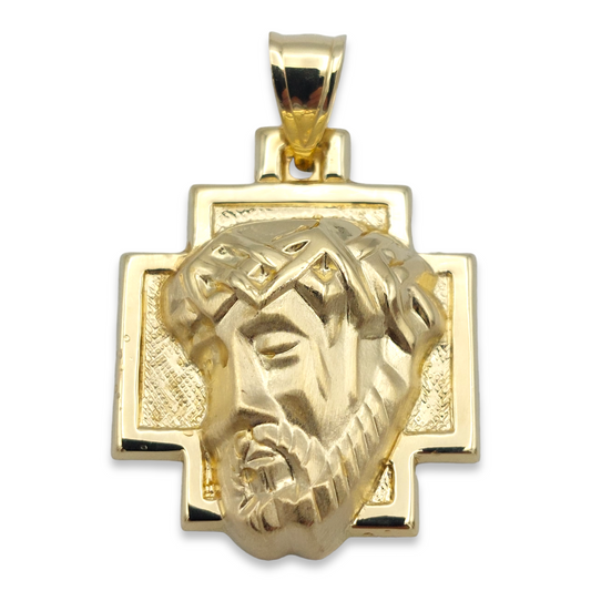 14k Christ Head Pendant