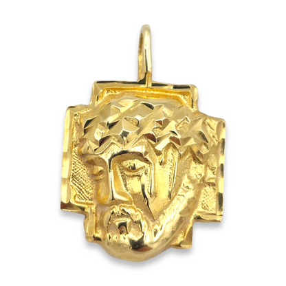 14k Christ Head Pendant