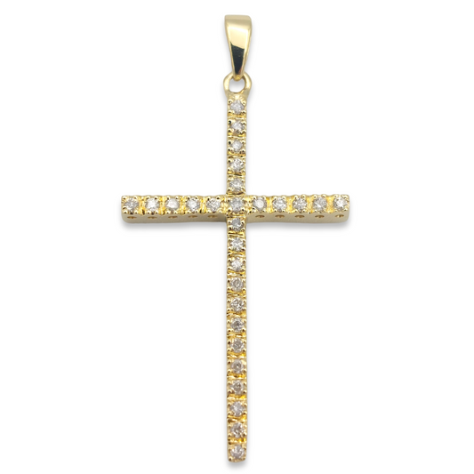 14k Diamond Cross Pendant