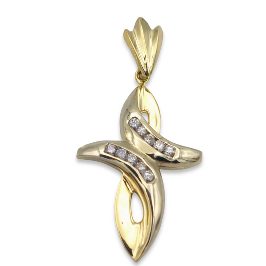 14k Diamond Cross Pendant