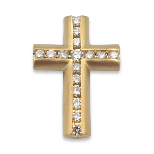 14k Diamond Cross Pendant