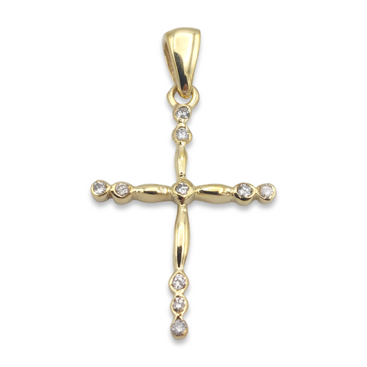 14k Diamond Cross Pendant