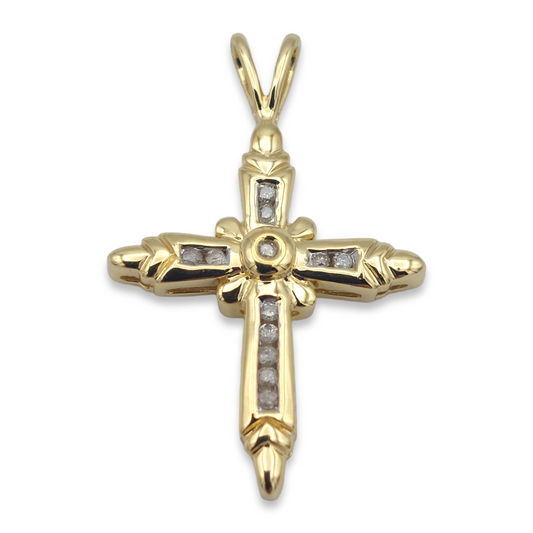 14k Diamond Cross Pendant