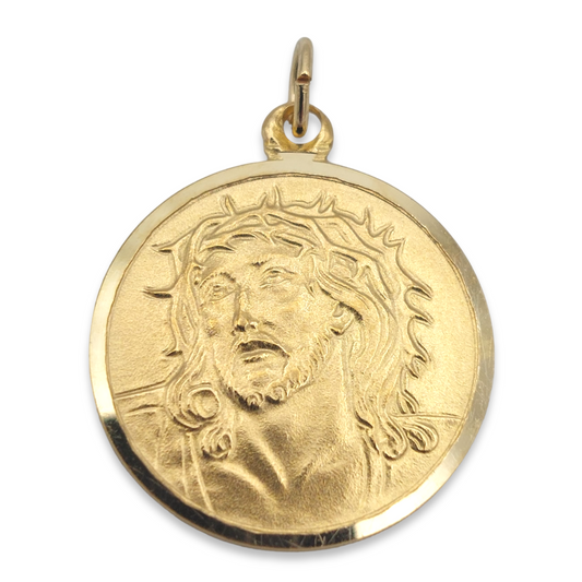 14k Jesus Medallion - 28 mm