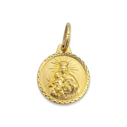 14k Sacred Heart / Queen of the Holy Scapular Medallion