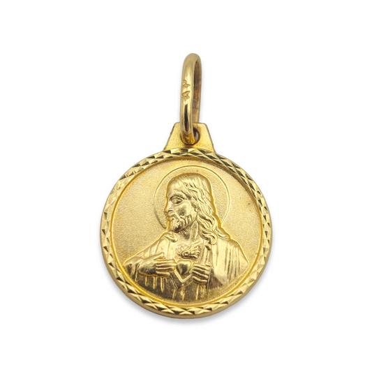 14k Sacred Heart / Queen of the Holy Scapular Medallion