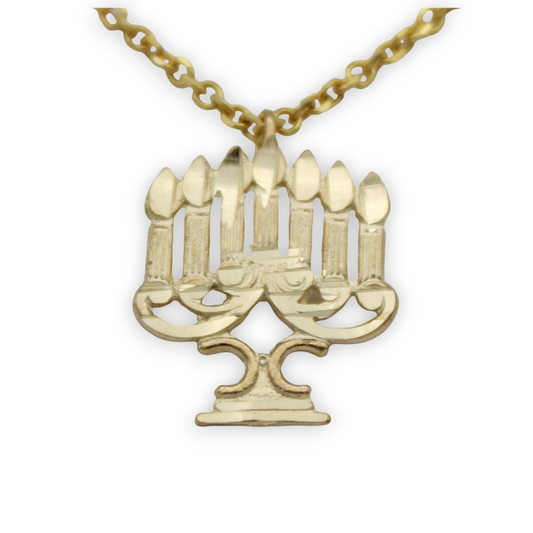 14k Menorah Pendant