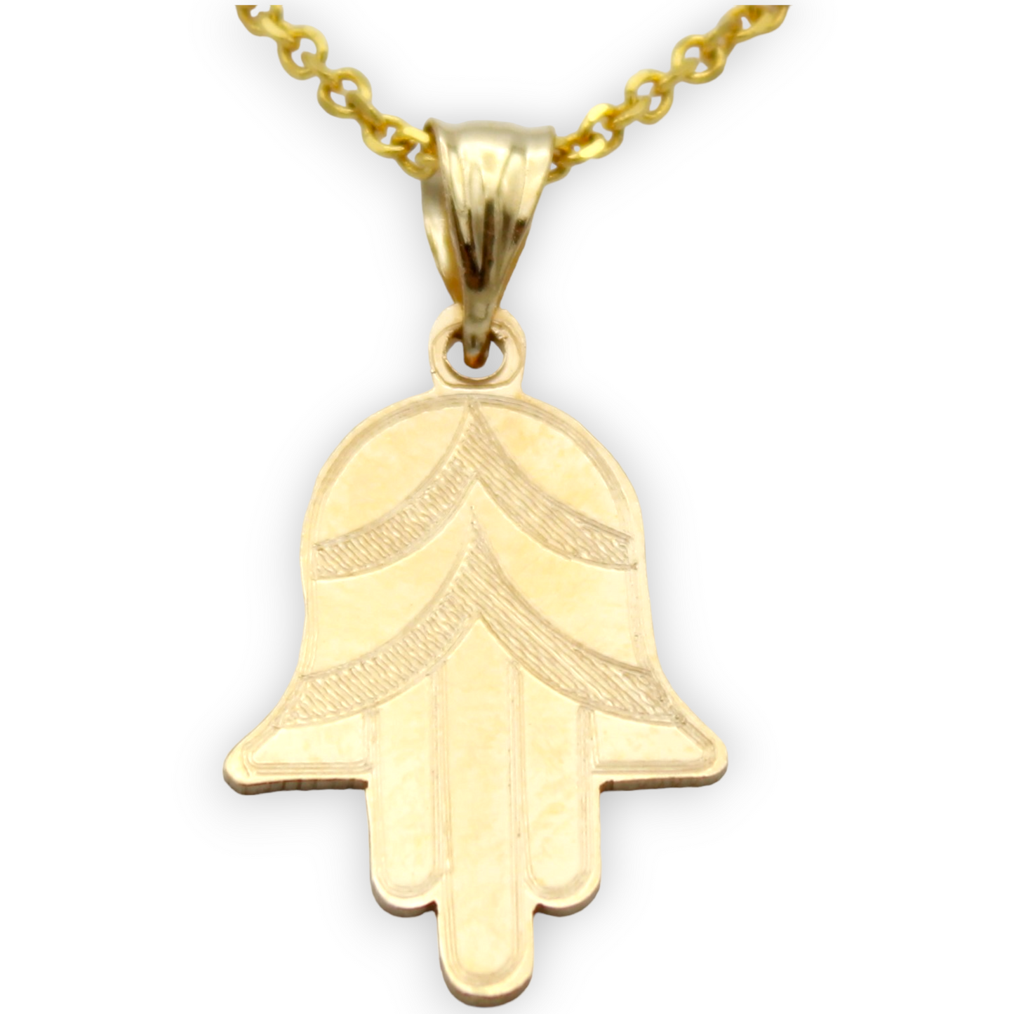 14k Engraved Hand of God Pendant