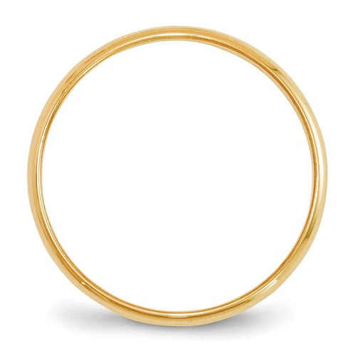 14k Half Round Lightweight Wedding Bands - 2.00 mm