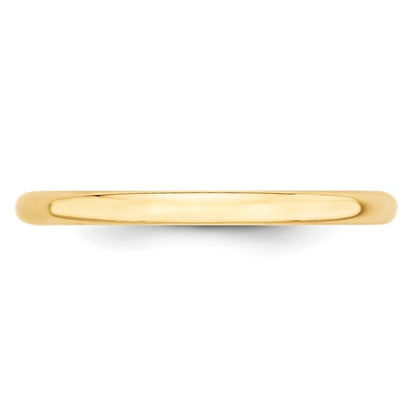 14k Half Round Lightweight Wedding Bands - 2.00 mm