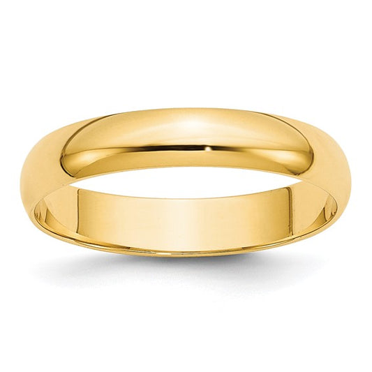 14k Half Round Lightweight Wedding Bands - 4.00 mm