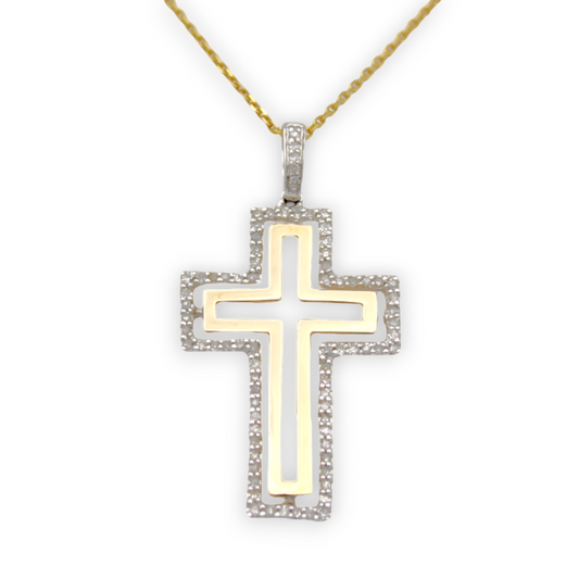 14k Diamond Cross Pendant