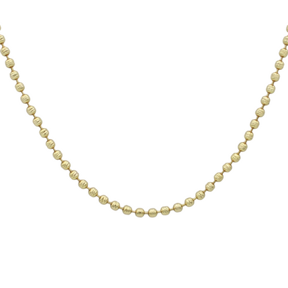 14k Diamond-Cut Beaded Chain - 2.00 mm