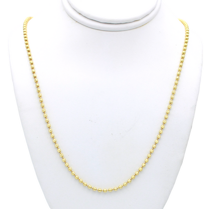 14k Diamond-Cut Beaded Chain - 2.00 mm