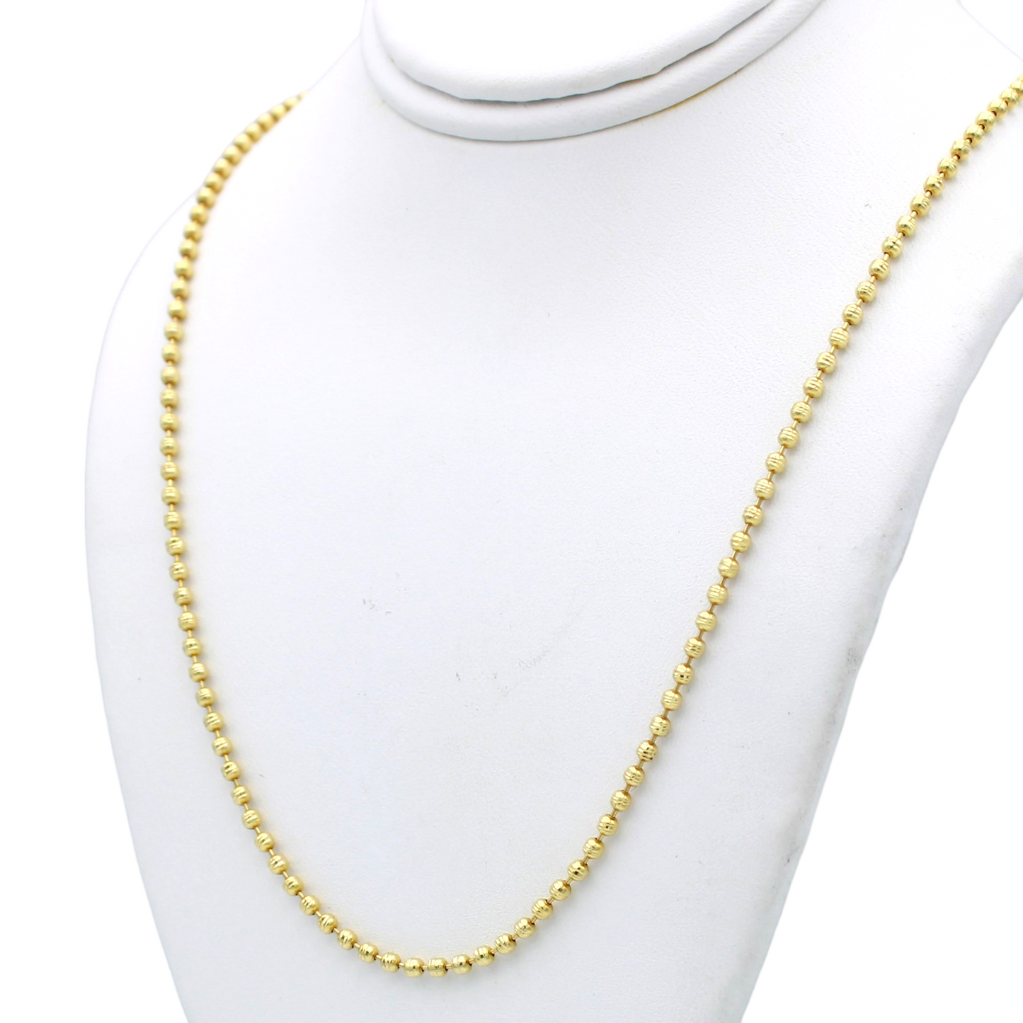 14k Diamond-Cut Beaded Chain - 2.00 mm