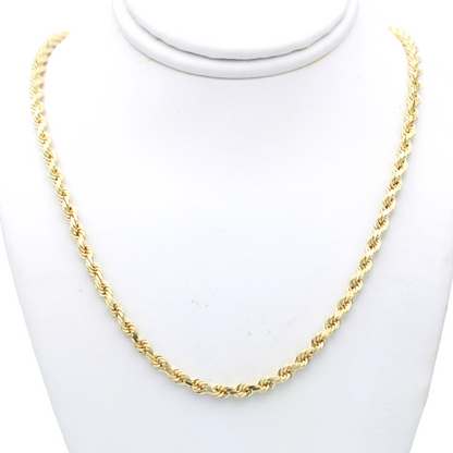 14k Diamond-Cut Rope Chain - 2.75 mm