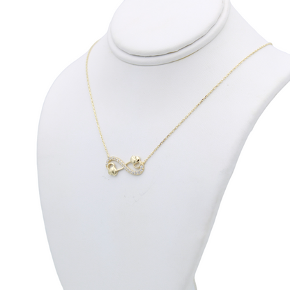 14k CZ Heart Infinity Pendants