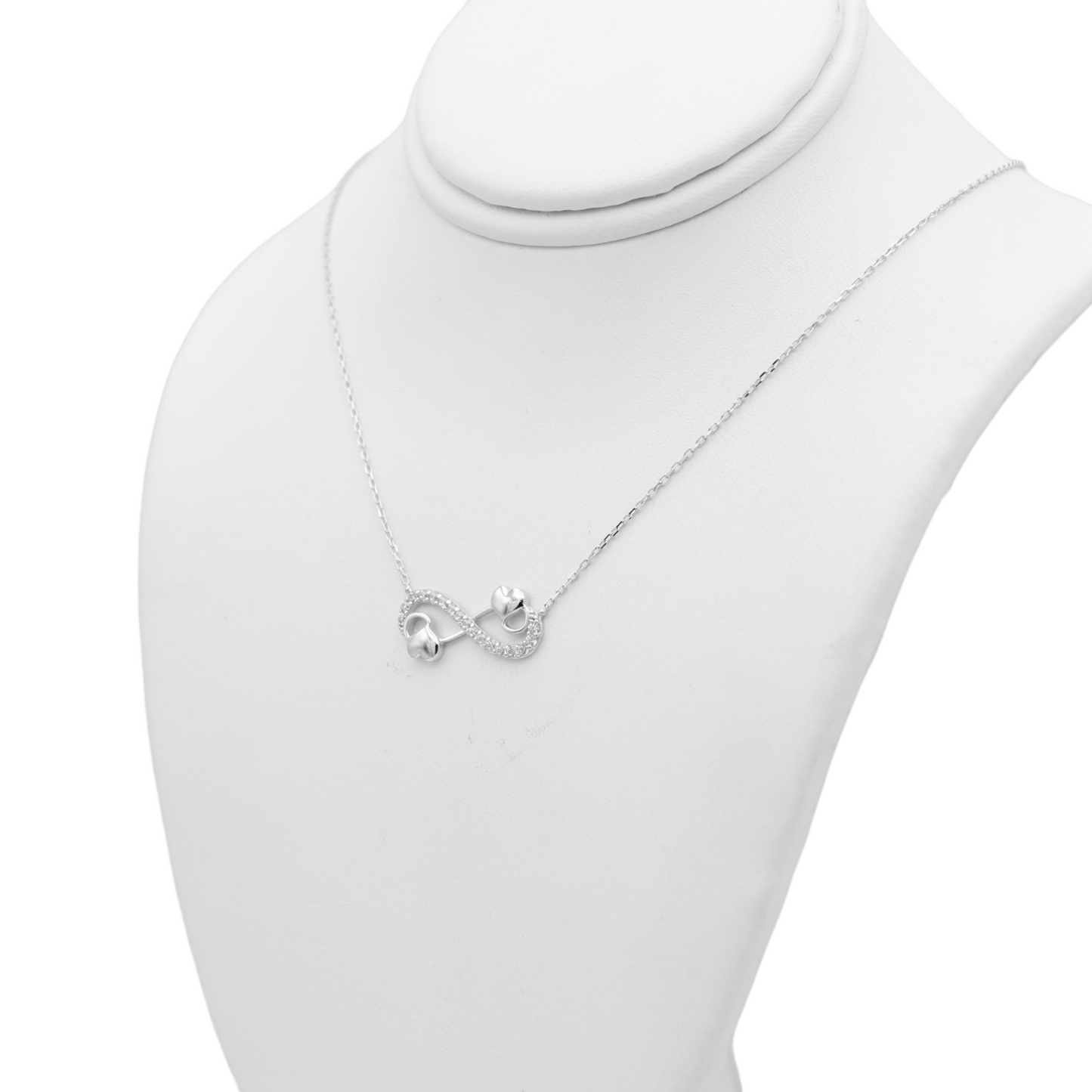 14k CZ Heart Infinity Pendants