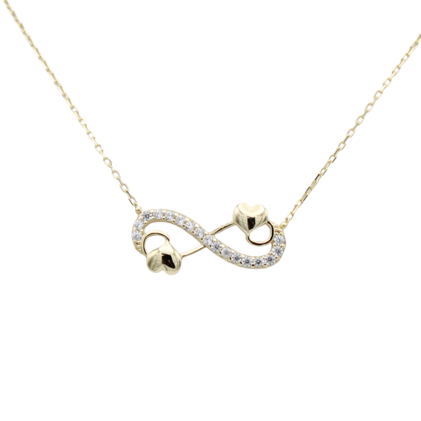 14k CZ Heart Infinity Pendants