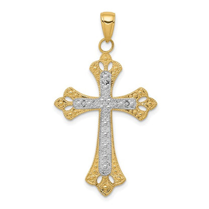 14k Two-Tone Cross Pendant