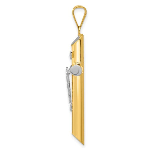 14k Two-Tone Crucifix Pendant