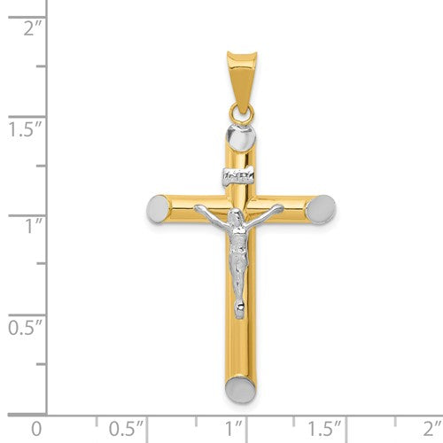 14k Two-Tone Crucifix Pendant