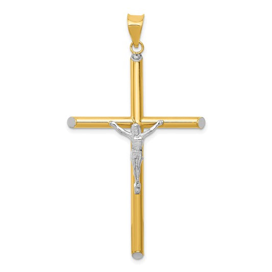 14k Two-Tone Crucifix Pendant