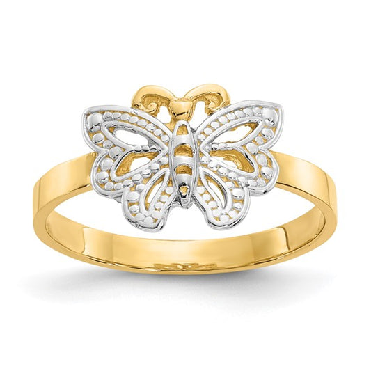 14k Two-Tone Butterfly Ring