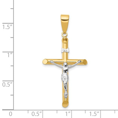 14k Two-Tone Gold Crucifix Pendant