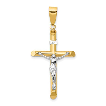 14k Two-Tone Gold Crucifix Pendant