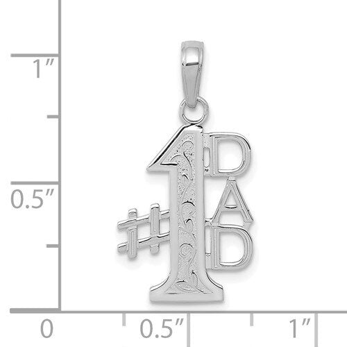 14k White Gold #1 Dad Charm