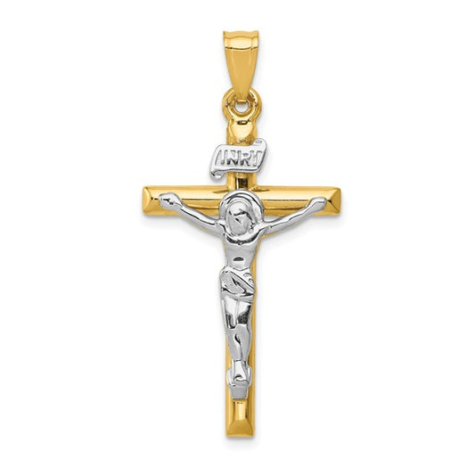 14k Two-Tone Crucifix Pendant