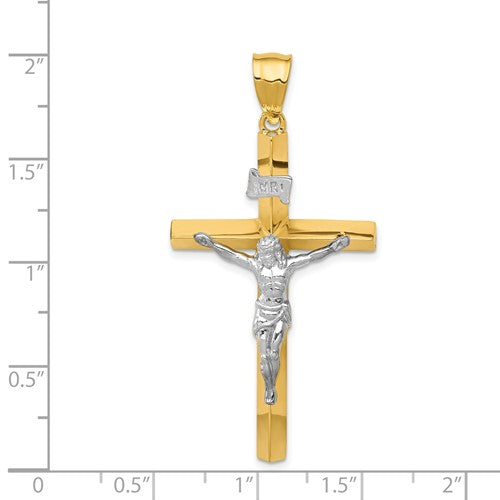 14k Two-Tone Crucifix Pendant