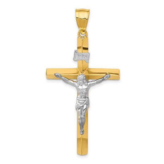 14k Two-Tone Crucifix Pendant