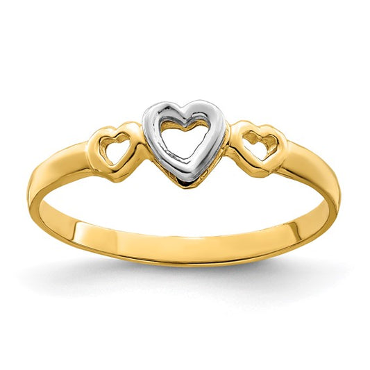 14k Two-Tone Heart Ring