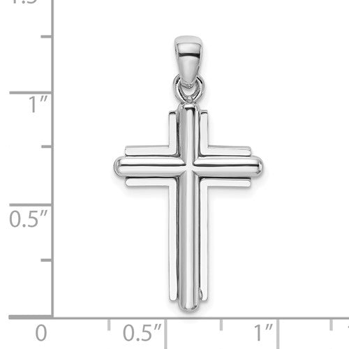 14k White Cross Pendant