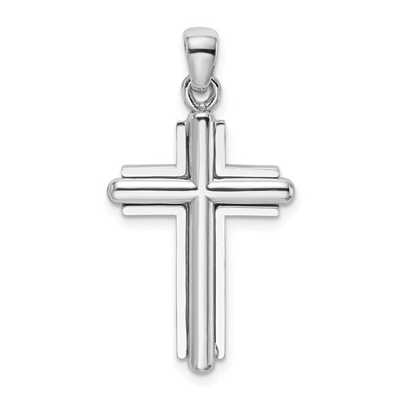 14k White Cross Pendant