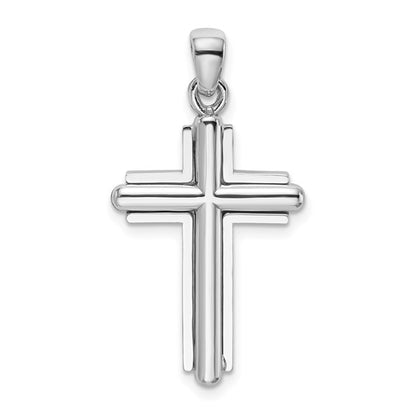 14k White Cross Pendant