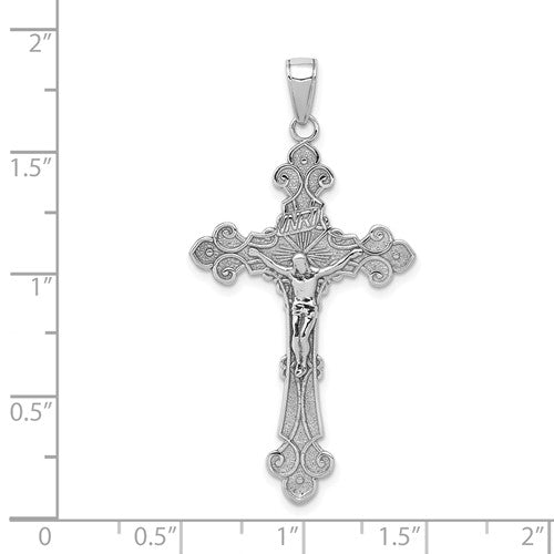 14k White Crucifix Pendant