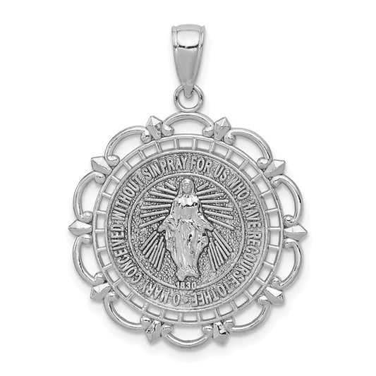 14k White Miraculous Medallion