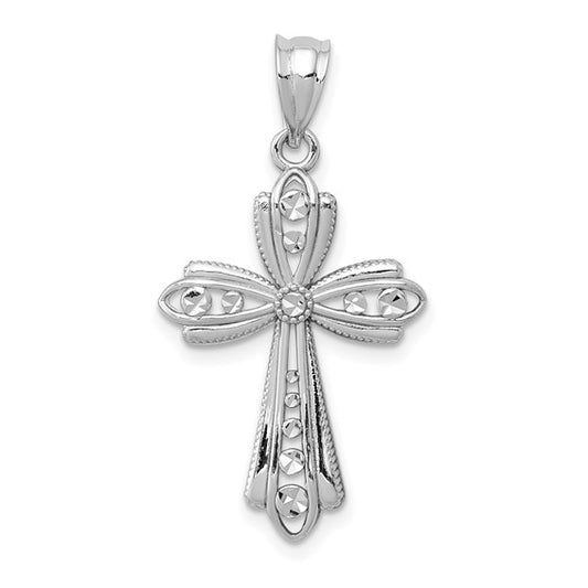 14k White Cross Pendant