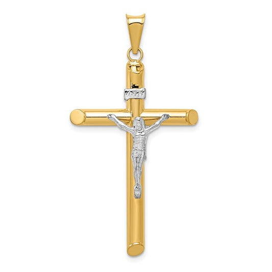 14k Two-Tone Crucifix Pendant