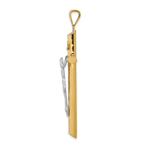 14k Two-Tone Crucifix Pendant