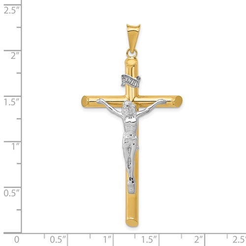 14k Two-Tone Crucifix Pendant