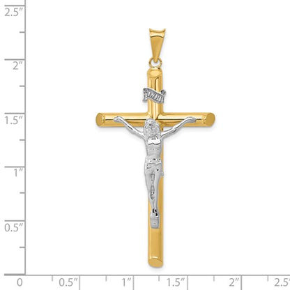 14k Two-Tone Crucifix Pendant